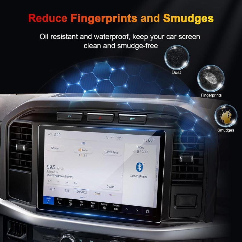 BSTW for Ford F150 Lightning Screen Protector for 2022-2026 Ford F-150 Lightning XLT/Pro SYNC 4 12" Display for F150 Lightning Electric Truck Accessories Tempered Glass Film (F-150 Lightning 12-In HD) - Image 4